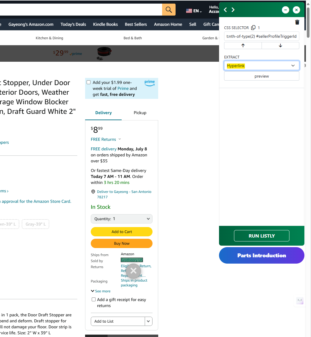 Amazon product hyperlinks